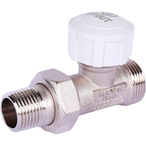 Вентиль Stout термостатический прямой ф1/2" х 3/4" EK