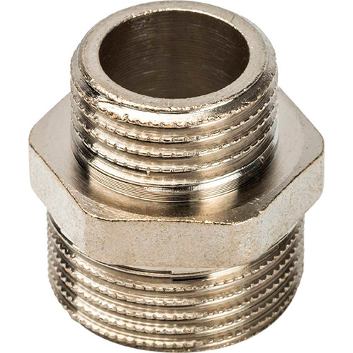 Ниппель переходной никелированный Stout ф1 1/2"х1 1/4" наружная резьба