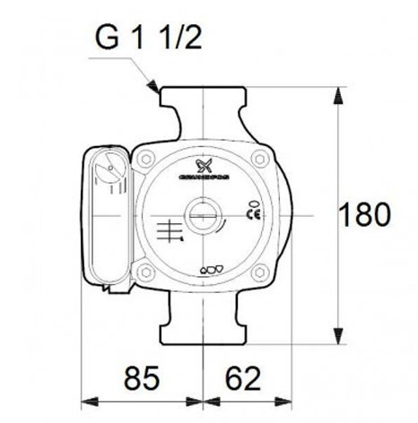 Насос циркуляционный Grundfos UPS 25-80 (с гайками)