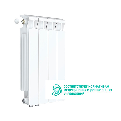 Радиатор биметаллический Rifar Monolit 500 нижнее подключение 4 секции