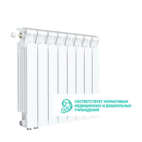 Радиатор биметаллический Rifar Monolit 500 нижнее подключение 8 секций