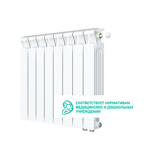 Радиатор биметаллический Rifar Monolit 500 нижнее подключение 8 секций