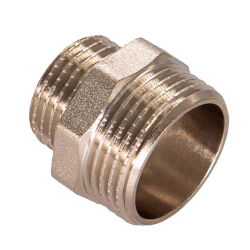 Ниппель переходной никелированный Zeissler ф1"х3/4" наружная резьба