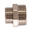 Ниппель переходной никелированный Zeissler ф1 1/2"х1/2" наружная резьба