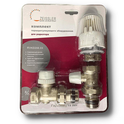 Комплект с термоголовкой Zeissler прямой ф1/2"