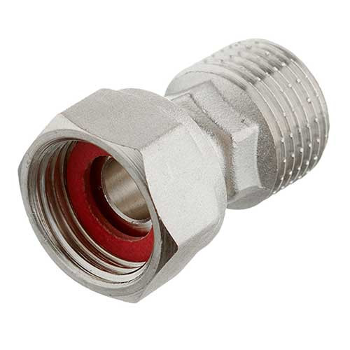 Полусгон Tim с накидной гайкой ф1/2" НР х 1/2" НГ для коллектора