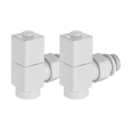 Набор дизайн-вентилей Royal Thermo Cube угловой ф1/2" белый