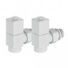 Набор дизайн-вентилей Royal Thermo Cube угловой ф1/2" белый