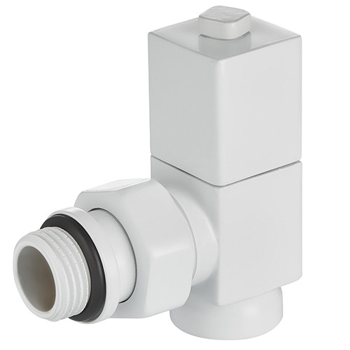 Набор дизайн-вентилей Royal Thermo Cube угловой ф1/2" белый