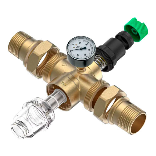 Редуктор давления с фильтром Zeissler для холодной воды ф1 1/4" НР-НР