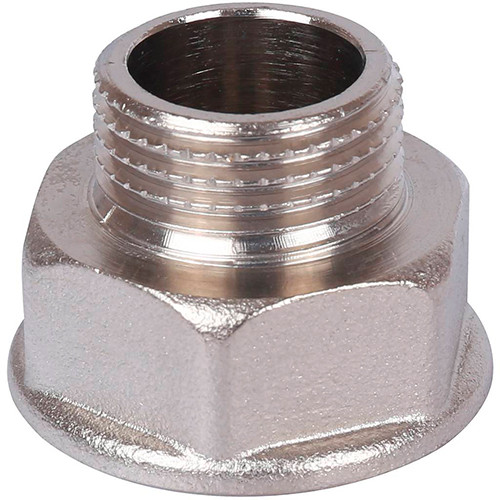 Переходник никелированный Stout ф1" ВР х 1/2" НР под ключ