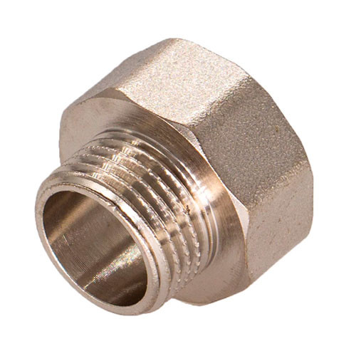 Переходник никелированный Zeissler ф1" ВР х 3/4" НР под ключ