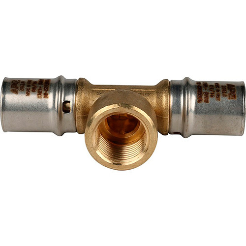 Пресс-тройник с внутренней резьбой Stout ф16х1/2"х16 мм
