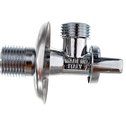 Кран шаровой угловой Elsen ф1/2" х 1/2" для стиральных машин с розеткой