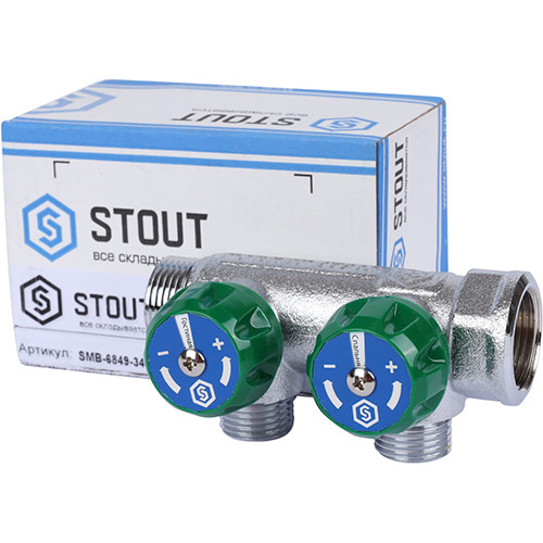 Коллектор Stout ф3/4" х 1/2" TP на 2 отвода