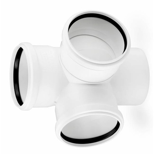 Крестовина 87° Rehau двухплоскостная ф110х110х110 мм Raupiano plus