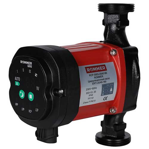 Насос циркуляционный Rommer Erti 25/40-180 мм с гайками и теплоизоляцией