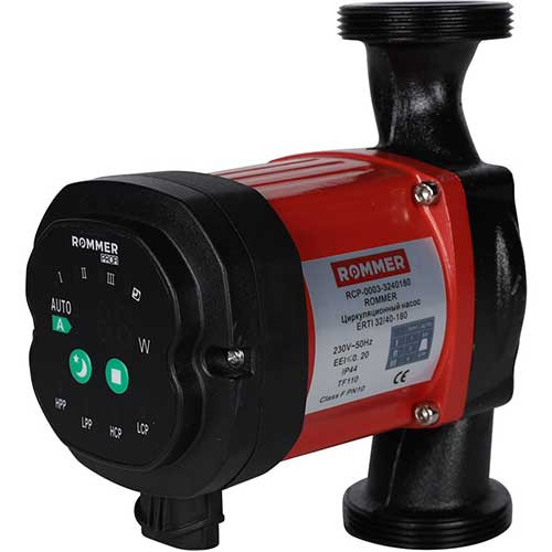 Насос циркуляционный Rommer Erti 32/40-180 мм с гайками и теплоизоляцией