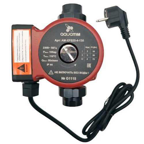 Насос циркуляционный AquaTim 25/40-130 мм с гайками