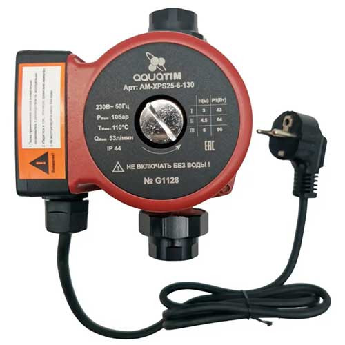 Насос циркуляционный AquaTim 25/60-130 мм с гайками