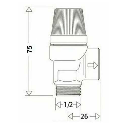 Клапан предохранительный Tim ф1/2" ВР х 1/2" НР 3 бар