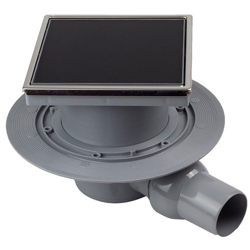 Трап Pestan Confluo Standard Black Glass 150х150/50 мм черное стекло глянец